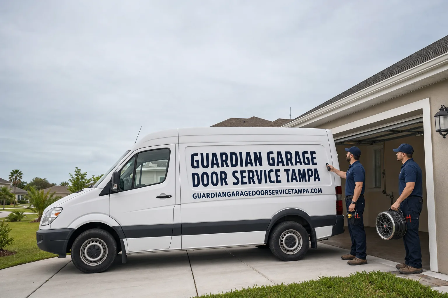 Guardian Garage Door Service Tampa service vehicle and crew in Tampa, FL